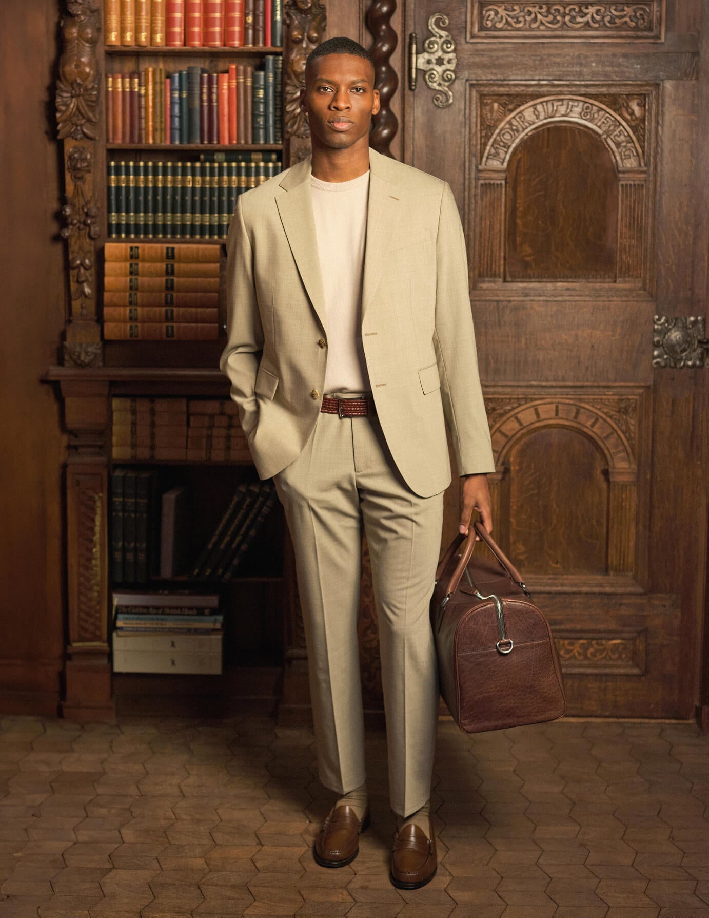 Tech Wool Suit Pants Regular Sand